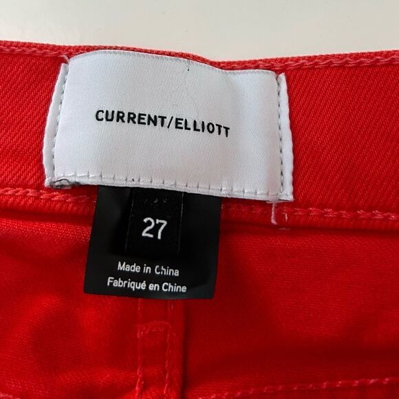 Current/Elliott Anthropologie The Kick Straight Leg Raw Hem Cropped Jeans 27 - Picture 5 of 10